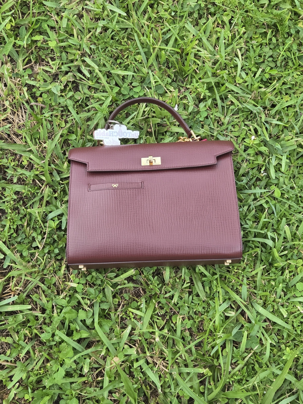Anya Hindmarch Mortimer Structured Top-Handle Women's Satchel in Burgundy